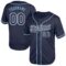 Custom Navy White-Light Blue Mesh Authentic Throwback Baseball Jersey