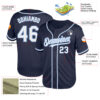 Custom Navy White-Light Blue Mesh Authentic Throwback Baseball Jersey