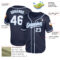 Custom Navy White-Light Blue Mesh Authentic Throwback Baseball Jersey