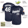 Custom Navy White-Gray Mesh Authentic Throwback Baseball Jersey