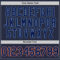 Custom Navy Powder Blue-Orange Mesh Authentic Throwback Baseball Jersey