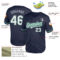 Custom Navy Kelly Green-Gray Mesh Authentic Throwback Baseball Jersey