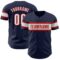 Custom Navy White-Red Authentic Baseball Jersey