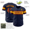 Custom Navy Crimson-Gold Authentic Baseball Jersey
