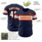 Custom Navy White-Orange Authentic Baseball Jersey