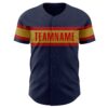Custom Navy Old Gold-Red Authentic Baseball Jersey