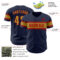 Custom Navy Old Gold-Red Authentic Baseball Jersey