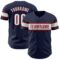 Custom Navy White-Crimson Authentic Baseball Jersey