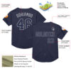 Custom Navy Gray Mesh Authentic Throwback Baseball Jersey