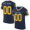 Navy0890 Custom Navy Gold-Light Blue Mesh Authentic Throwback Football Jersey