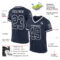 Navy0896-1 Custom Navy White Mesh Authentic Throwback Football Jersey