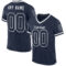 Navy0896 Custom Navy White Mesh Authentic Throwback Football Jersey