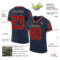 Navy0901-1 Custom Navy Red-Old Gold Mesh Authentic Throwback Football Jersey