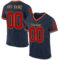 Navy0901 Custom Navy Red-Old Gold Mesh Authentic Throwback Football Jersey