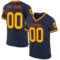 Navy0902 Custom Navy Gold-Orange Mesh Authentic Throwback Football Jersey