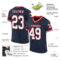 Navy0903-1 Custom Navy White-Red Mesh Authentic Throwback Football Jersey