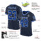 Navy0904-1 Custom Navy Royal-White Mesh Authentic Throwback Football Jersey