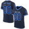 Navy0904 Custom Navy Royal-White Mesh Authentic Throwback Football Jersey