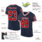 Navy0905-1 Custom Navy Red-White Mesh Authentic Throwback Football Jersey