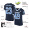 Navy0906-1 Custom Navy Light Blue-White Mesh Authentic Throwback Football Jersey