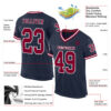 Custom Navy Maroon-White Mesh Authentic Throwback Football Jersey