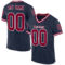 Navy0908 Custom Navy Maroon-White Mesh Authentic Throwback Football Jersey