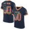 Navy0909 Custom Navy Vintage USA Flag Cream-Red Mesh Authentic Throwback Football Jersey