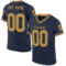 Custom Navy Old Gold Mesh Authentic Throwback Football Jersey