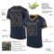 Navy0939-1 Custom Navy Old Gold Mesh Authentic Throwback Football Jersey