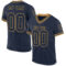 Navy0939 Custom Navy Old Gold Mesh Authentic Throwback Football Jersey