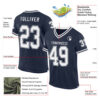 Custom Navy White Mesh Authentic Throwback Football Jersey