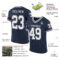 Navy0940-1 Custom Navy White Mesh Authentic Throwback Football Jersey