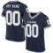 Navy0940 Custom Navy White Mesh Authentic Throwback Football Jersey