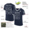 Navy0941-1 Custom Navy White Mesh Authentic Throwback Football Jersey