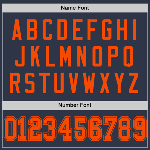 Custom Navy Orange Mesh Authentic Throwback Football Jersey