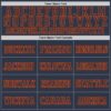 Custom Navy Orange Mesh Authentic Throwback Football Jersey