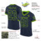 Navy0945-1 Custom Navy Neon Green Mesh Authentic Throwback Football Jersey