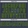 Custom Navy Neon Green Mesh Authentic Throwback Football Jersey