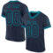 Navy0947 Custom Navy Teal Mesh Authentic Throwback Football Jersey