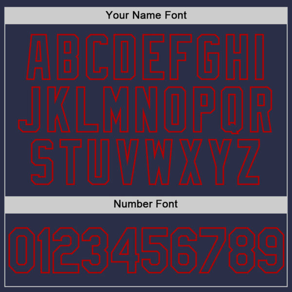 Custom Navy Red Authentic Throwback Baseball Jersey