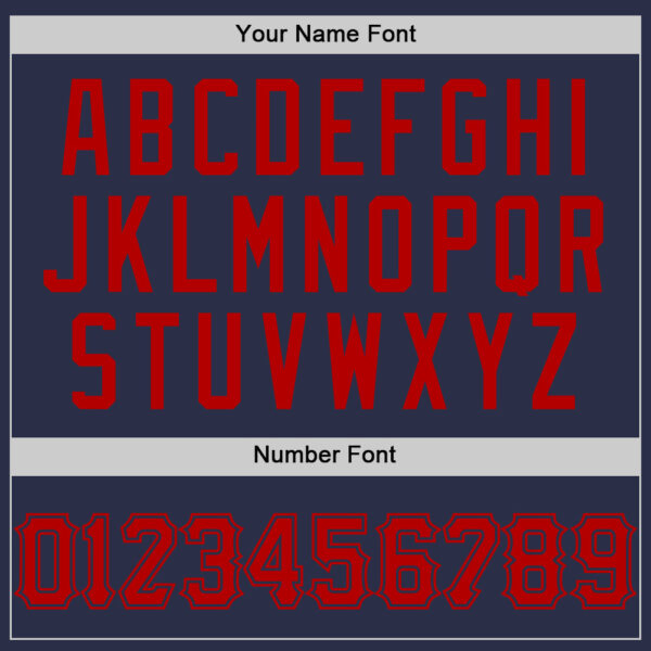 Custom Navy Red Authentic Throwback Baseball Jersey