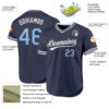 Custom Navy Light Blue-White Authentic Throwback Baseball Jersey