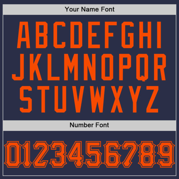 Custom Navy Orange Authentic Throwback Baseball Jersey