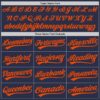 Custom Navy Orange Authentic Throwback Baseball Jersey