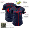 Custom Navy Red-Powder Blue Authentic Baseball Jersey