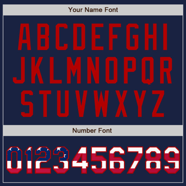 Custom Navy USA Flag-Red Authentic Baseball Jersey