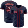 Custom Navy Red-White Authentic Baseball Jersey