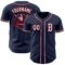 Custom Navy White-Red Authentic Baseball Jersey