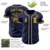Custom Navy Gold-White Authentic Baseball Jersey
