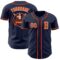 Custom Navy Orange-White Authentic Baseball Jersey